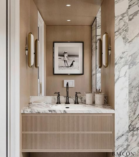 Beautiful classic contemporary design by @balcon.studio | Instagram post from LINDSEY GODDARD INTERIORS (@lindseygoddardinteriors) Powder Room Design, Bathroom Design Inspiration, Classic Bathroom, Home Luxury, 아파트 인테리어, Downstairs Bathroom, Bathroom Design Luxury, Laundry In Bathroom, Beautiful Bathrooms