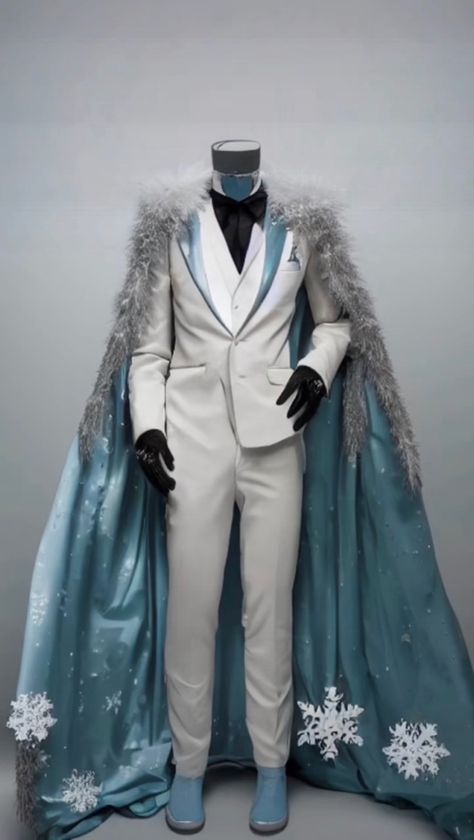 Grand Ball Outfit Men, Tuxedo For Men Blue, Winter Ball Outfit Male, Ice Outfit Male, Prince Groom Suit, Coattails Suit, Creative Suits For Men, Winter Wonderland Party Outfit Men, Blue Fancy Outfits Men