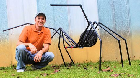 Huge Spiders, Red Spray Paint, Train Whistle, Pvc Pipe Projects, Nightmare Before Christmas Halloween, Fun Halloween Decor, Halloween Outdoor, Halloween Yard Decorations, Led Christmas Lights