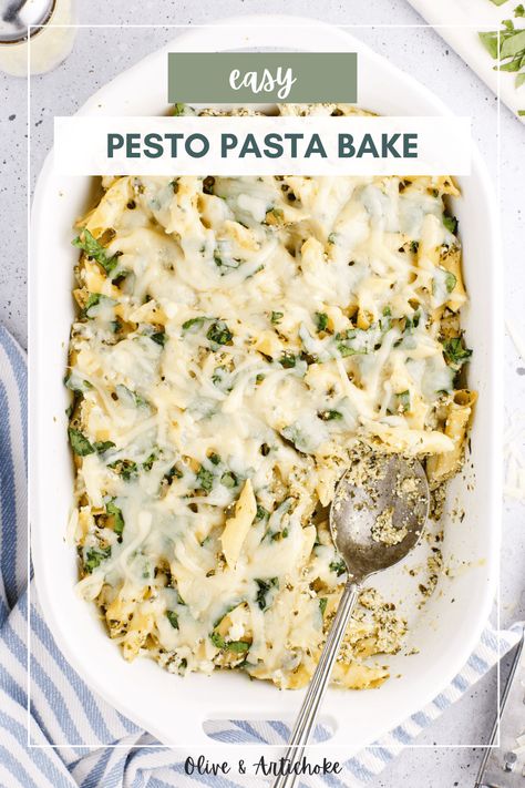 Vegetarian Pesto Pasta, Pesto Pasta Recipes Chicken, Alfredo Pasta Bake, Pesto Pasta Bake, Easy Pesto Pasta, Pesto Lasagna, Ricotta Stuffed Chicken, Pesto Pasta Recipe, Pasta Bake Easy