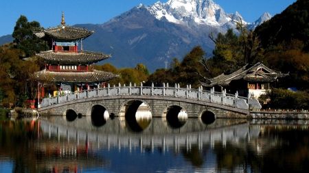 Bridge in Japan - Bridges Wallpaper ID 1105046 - Desktop Nexus Architecture China Travel Guide, China Image, China Garden, Lijiang, Asian Architecture, Kunming, Au Pair, Chinese Garden, Snow Mountain