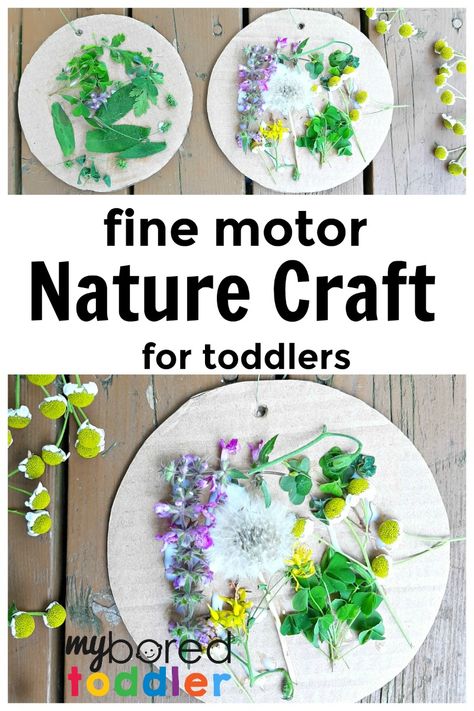 Combine a nature walk or backyard play with a simple craft using natural materials. Kids will love creating beautiful designs on a cardboard canvas. Nature Crafts For Kids, Collage Craft, Craft For Toddlers, Toddler Outdoor, Fine Motor Activities For Kids, Nature Craft, Nature Collage, Fun Activities For Toddlers, Fine Motor Skills Activities