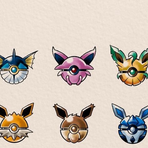 Eden on Instagram: "Available Design 🔥Eevee Evolution Poké Balls *Flash (reusable) design 🇺🇸 L.A Booking 📩 eden@vismstudio.com #charactertattoo #pokemon #pokemontattoo #pokeball #eeveetattoo #eeveeevolution #nintendotattoo #gametattoo #tattooideas #tattoodesign #minitattoo #colortattoo" Eevee Tattoo Evolution, Pokeball Tattoo Design, Eevee Tattoo Design, Eevee Evolutions Tattoo, Leafeon Tattoo, Pokemon Flash Tattoo, Eevee Tattoo, Pokeball Tattoo, Nintendo Tattoo