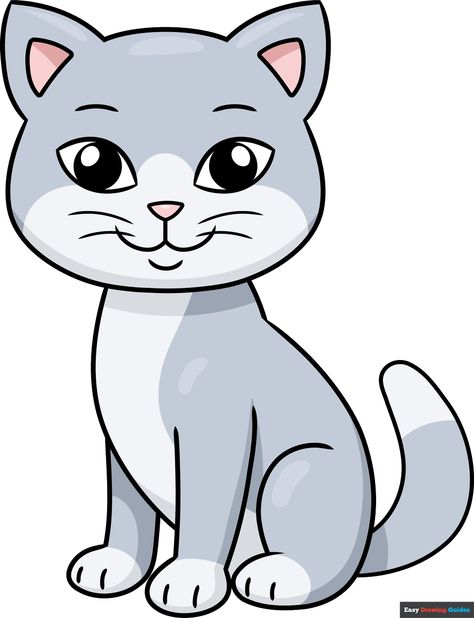 Pet Animals Drawing, Cat Drawing For Kids, Cat Drawing For Kid, Cartoon Cat Drawing, Simple Cat Drawing, Collection Drawing, Cat Outline, Drawing Kids, Easy Animal Drawings