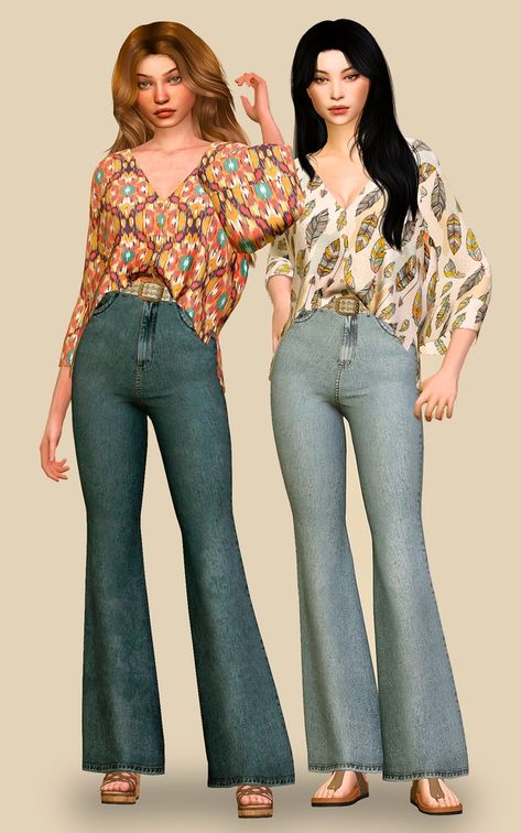 . | Patreon Sims 4 Bohemian, The Sims 4 Download, Best Sims, Sims 1, Lazy Outfits, Sims 4 Cas, Boho Pants, Sims 4 Cc, Custom Content