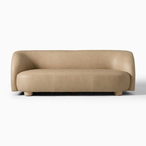 Laurent Leather Sofa (76"–96") Cream Leather Sofa Living Room, Cream Leather Sofa, West Elm Furniture, Leather Sofa Living Room, Sofas For Small Spaces, Tent Sale, Best Sofa, Foam Core, Key Details