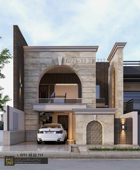 Roman Style House Elevation, Roman Elevation Design, Islamic House, Classic Villa Exterior, Classical Villa, House Structure Design, Roman House, Dubai Houses, Architecture Elevation