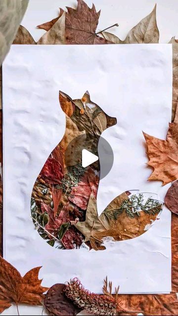 Crystal // nature arts and crafts on Instagram: "Fox nature collage 🦊 using some of our winter treasures to create this easy collage.  All you need is: An assortment of dried foliage Glue 2 pieces of paper (cardboard would probably be even better) A box cutter  Allow your child to layer their leaves in whatever formation they desire and then place your animal template over the top to create this striking effect.  Have you used all of your Autumn finds yet? . . . . . #naturecrafts #natureplaymothers #naturelover #naturebasedlearning #waldorfeducation #waldorfinspired #steinerschool #steinerinspired #forestschool #raisingwildlings #openendedplay #easycrafts #simplediy #simpleplayideas #simplecrafts #completementcraft #bastelnmitkindern #papercrafts" Nature Arts And Crafts, Easy Collage, Nature Based Learning, Dried Foliage, T Craft, Animal Templates, Simple Collage, Nature Collage, Forest School