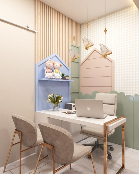 Pediatric Clinic Design Interiors, Child Therapy Office, Pediatric Office Decor, Pediatrics Office, Children Hospital Design, Pediatric Office, Children's Clinic, Pediatric Clinic, Pediatric Dental Office