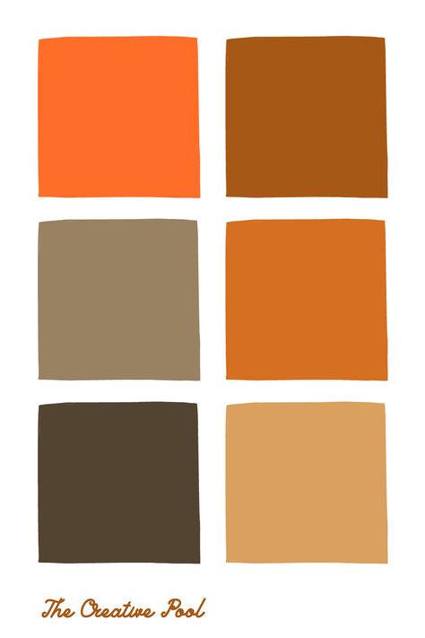 Aesthetic Fall Colors Solid, Google Calendar Color Scheme Fall, Autumn Aesthetic Color Palette, Pumpkin Spice Color Palette, Halloween Color Pallet, Orange Fall Color Palette, Vintage Halloween Color Palette, Fall Color Backgrounds, Fall Color App Icons