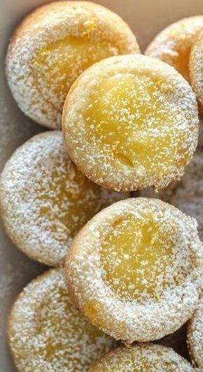 Lemon Bar Cookie Cups, Lemon Bar Cookies, Cookie Cups Recipe, Lemon Bar, Lemon Bars Recipe, Lemon Dessert Recipes, Slow Cooker Desserts, Cookie Cups, Pudding Desserts