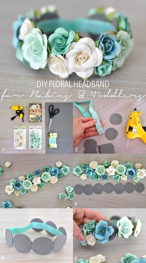 DIY Floral Headband for Babies and Toddlers • theStyleSafari Infant Headbands Diy Tutorials, Flower Headband Diy, Headband Diy, Diy Baby Headbands, Floral Diy, Fleurs Diy, Headband Tutorial, Baby Turban, Hair Headband