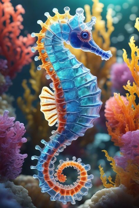 Ocean Creatures Art, Sea Creatures Art, Seahorse Art, Deep Sea Creatures, Beautiful Sea Creatures, Animale Rare, Underwater Creatures, Art Making, Tapeta Pro Iphone