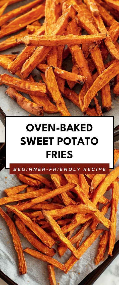 Image for Oven-Baked Sweet Potato Fries Sweet Potato Fries Recipes Baked, Fried Sweet Potatoes Fries, Baked Sweet Potato Fries Oven, How To Make Sweet Potato Fries, Sweet Potato Fries In Oven, Crispy Sweet Potato Fries Baked, Sweet Potato Fries Oven, Oven Sweet Potato Fries, Oven Roasted Sweet Potato Fries