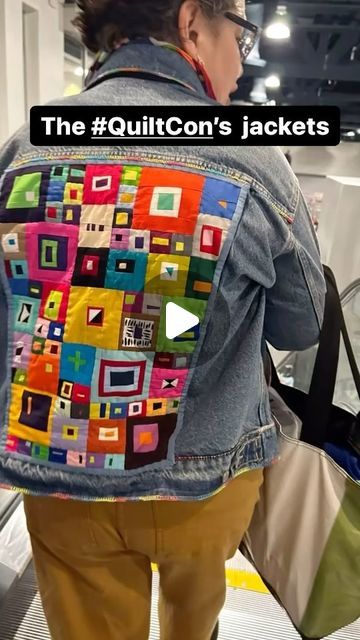 Patchwork On Denim Jackets, Quilt Denim Jacket, Quilt Coats, Quilt Patch, Denim Refashion, Gifts Wrapping, Gifts Wrapping Diy, Clothing Diy, Quilt Jacket