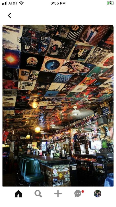 Dive Bar Decor, Bar Astethic, Dive Bar Aesthetic, Bar Shirts, Stacy's Mom, Funky Bar, Biker Bar, Bar Deco, Boho Bar