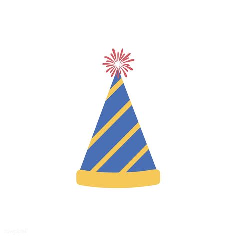 Illustration of party hat icon | free image by rawpixel.com Birthday Hat Illustration, Party Hat Drawing, Party Hat Illustration, 7 Typography, Birthday Hat Png, New Years Hat, Icon Images, Beer Icon, Sticker Scrapbook