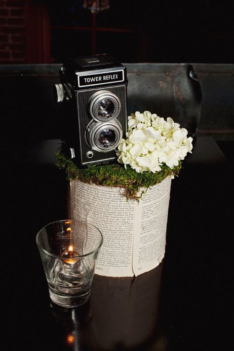 Photo Centerpieces, Anniversary Plans, Reception Table Settings, Victoria Wedding, Donut Holes, One Fine Day, Brew Pub, Vintage Camera, Event Styling