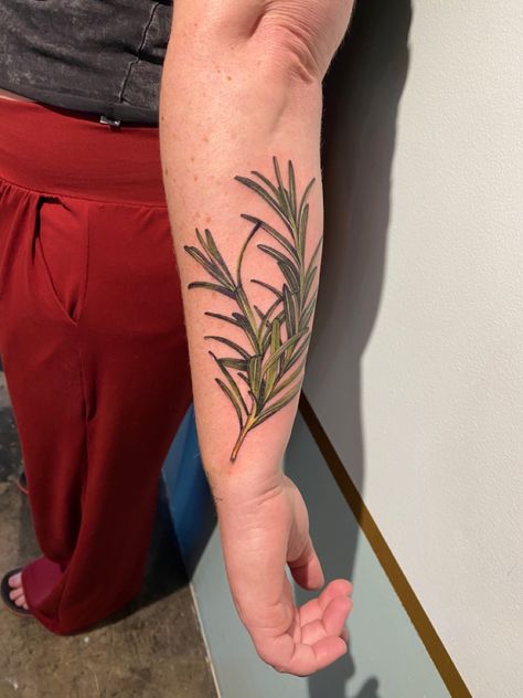 Rosemary Tattoos, Dainty Tats, Rosemary Tattoo, Green Tattoos, Random Doodles, Tattoo On Forearm, Lavender Tattoo, Lavender Rosemary, Doodle Tattoo