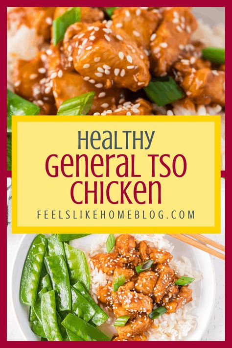 Baked Honey Sesame Chicken, Healthy General Tso Chicken, General Tao Chicken, Easy General Tso Chicken, General Tso's Chicken Recipe, Soy Glaze, General Tso's Chicken, Tso Chicken, Honey Sesame Chicken