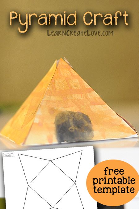 Pyramid Craft Printable Template Pyramid Craft For Preschool, Ancient Egypt Crafts For Kids, Egyptian Crafts For Kids, Pyramid Craft For Kids, How To Make A Pyramid For School Project, Pyramid Activities For Kids, Egypt Pyramid Project, Diy Pyramids Egypt School Projects, Making Pyramids Ancient Egypt