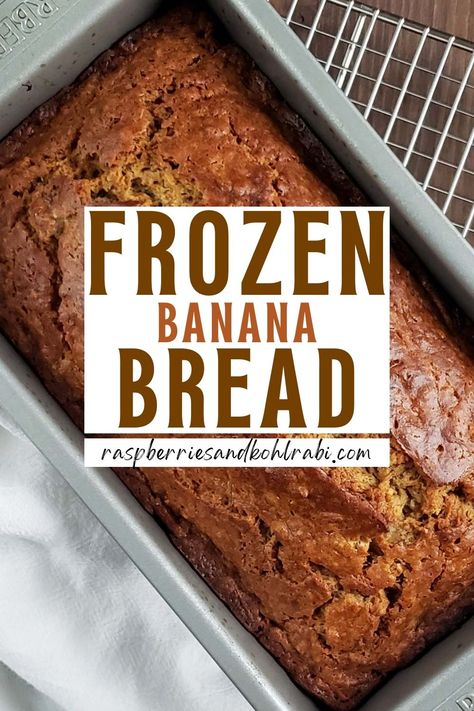 Transform your frozen bananas into a scrumptious Frozen Banana Bread! This delightful recipe rescues those overripe bananas from the freezer and turns them into a moist and flavorful loaf of bread. The frozen bananas add an extra level of sweetness and create a wonderfully dense texture. Whether enjoyed as a breakfast treat or a tasty dessert, this Frozen Banana Bread is a delicious way to reduce food waste and satisfy your cravings. Using Frozen Bananas For Banana Bread, Baking With Frozen Bananas, Banana Bread Recipe With Frozen Bananas, Banana Recipes To Freeze, Banana Bread Frozen Bananas, Banana Bread From Frozen Bananas, Freezer Banana Bread, Frozen Ripe Banana Recipes, Frozen Bananas What To Do With