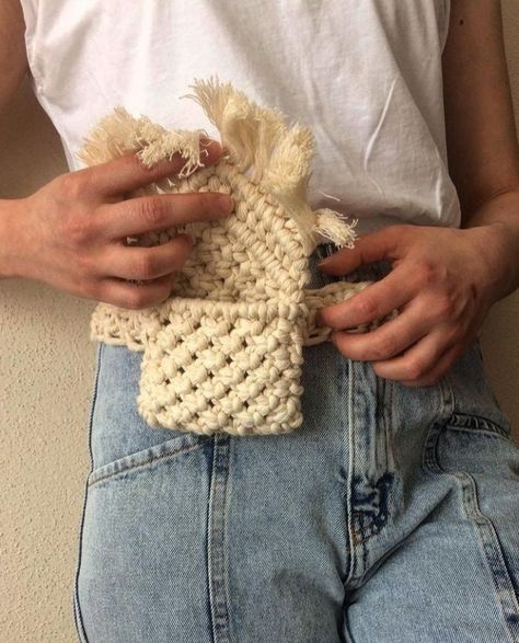 Macrame Belt Bag, Macrame Wallet, Small Belt Bag, Macrame Pillow, Macrame Bags, Bag Macrame, Macrame Purse, Small Belt, Knitted Bag