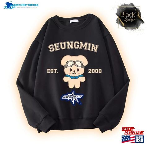 Seungmin Puppym Skzoo Character Shirt Stray Kids Pilot Tee Skz Zoo Hoodie T-Shirt Unisex Check more at https://bestshirtfordad.com/product/seungmin-puppym-skzoo-character-shirt-stray-kids-pilot-tee-skz-zoo-hoodie-t-shirt-unisex/ Skz Seungmin, Tour Shirt, Stray Kids, Sell On Etsy, Graphic Tees, Tee Shirts, T Shirt, Clothes, Black