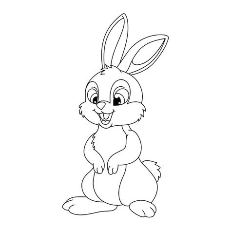 Rabbit Outline Drawing, Rabbit Outline, Outline Pictures, Rabbit Pictures, Outline Drawings, Coloring Pages, How To Draw Hands, Drawings, Quick Saves