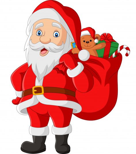 Dibujos animados de santa claus con una ... | Free Vector #Freepik #freevector #navidad #santa #hombre #caracter Santa With Reindeer, Christmas Cartoon Characters, Cartoon Santa Claus, Santa Claus Images, Dancing Santa, Man Cartoon, Gift Vector, Cartoon Santa, Reindeer And Sleigh