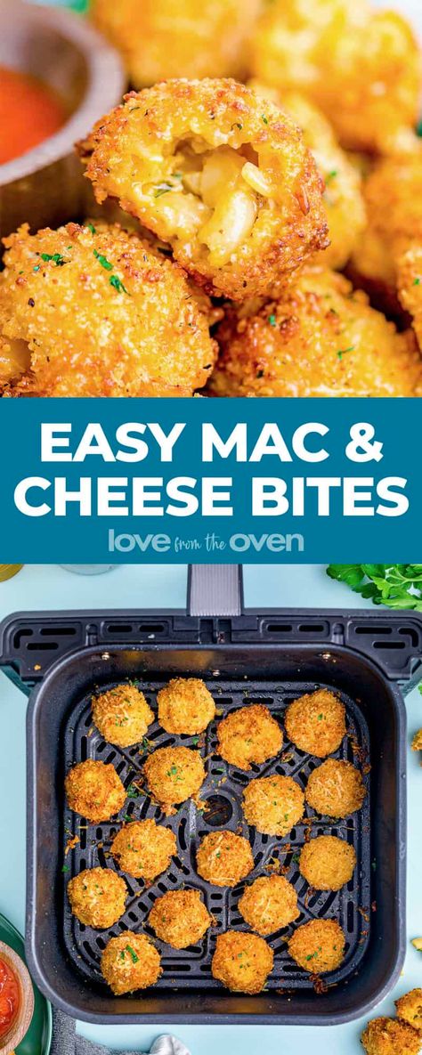 Macaroni Bites Easy, Easy Fried Cheese Bites, Homemade Mac And Cheese Balls, Mac N Cheese Bites Baked, Max N Cheese Bites, Max And Cheese Balls, Easy Cheese Bites, Breaded Mac And Cheese Bites, Macaroni Bites Baked