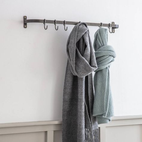 Steel Wall Rail By all things Brighton beautiful | notonthehighstreet.com Scarf Storage, Garden Trading, Wall Railing, Masonry Wall, Wall Rack, Boot Room, Potting Shed, Luggage Rack, Utility Rooms