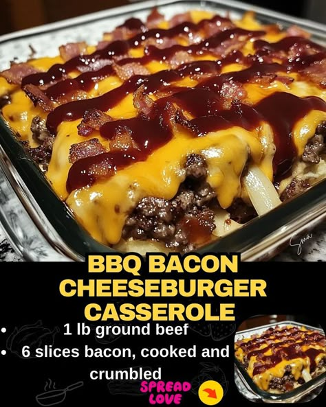 BBQ Bacon Cheeseburger Casserole Recipes With Bacon Crumbles, Bbq Bacon Cheeseburger, Bacon Casserole Recipes, Cheeseburger Casserole Recipe, Meal Prepping For The Week, Bacon Cheeseburger Casserole, Bacon Casserole, Bbq Bacon, Cheeseburger Casserole