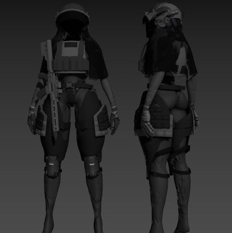 Tactical Gear Women, Female Soldier Character Design, Soldier Outfit Female, Combat Outfit Female Character Design, Techwear Female, Clothe Designs, Military Outfits, Cyberpunk Helmet, Tactical Suit