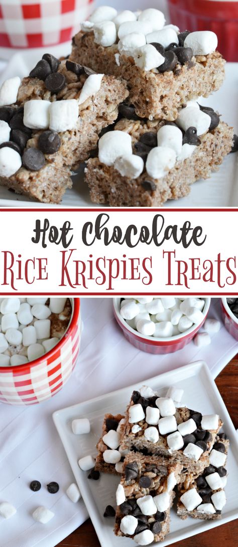 The Life of Jennifer Dawn: Hot Chocolate Rice Krispies Treats Hot Chocolate Rice Krispie Treats, Breakfast Cookies For Kids, Chocolate Rice Krispies Treats, Office Treats, Ball Food, Rice Krispie Bars, Chocolate Rice Krispies, Chocolate Rice Krispie Treats, Recipe List