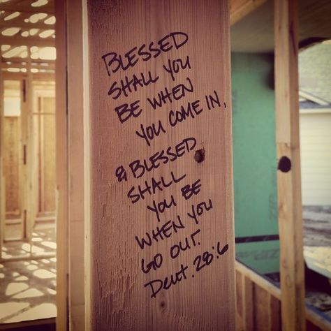 When it comes to your new home, I firmly believe in building it on a strong foundation. One of the ways I personally do that is by writing Scripture on the walls and beams of the home before it is finished. This is so important for putting God first, even before you start living in the home! What are some verses you would put in your home?  #newlisting #justlisted #knoxvillehomesforsale #knoxvillerealestate #househunting #moveinready #homeforsale #ThePriceIsRight   http://www.southernmadesimple… Bible Verse For Home, Home Entry, House Blessing, Bible Verses Quotes, God Is Good, Bible Scriptures, Bible Journaling, Word Of God, Bible Quotes