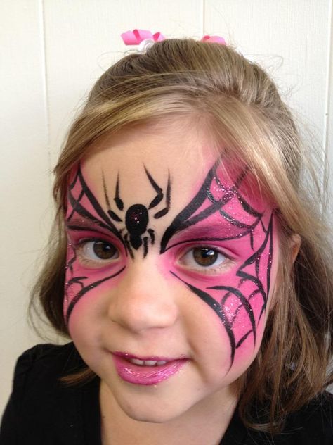 Spider Face Painting, Face Painting Halloween Kids, Superhero Face Painting, Halloween Makeup For Kids, Halloweenský Makeup, Girl Face Painting, Painting Halloween, Face Painting Easy, Face Paint Ideas