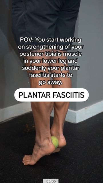 [P]rehab®️ on Instagram: "Is weakness through the posterior tibialis muscle the true culprit for that plantar fasciitis pain?🤔👇 🦵The posterior tibialis muscle originates on your lower leg and wraps under the arch of the foot. One of its main roles is to eccentrically lengthen to control pronation through the arch as we walk, run, jump. This eccentric support from this muscle helps to support the load placed on the plantar fascia during activity. 👉With weakness in this muscle, the plantar fascia is placed under more load than it is often times ready to support. And with this increase in load, over an extended bout of time, with repetitive activity, we can develop pain and discomfort in the plantar aspect of the foot. 💪Performing exercises such as this one will help to strengthen the po Posterior Tibialis, Rehab Exercises, Plantar Fascia, Venous Insufficiency, Foot Exercises, Psoas Muscle, Daily Exercise Routines, Heath And Fitness, Leg Pain