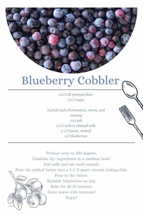 Blueberry Cobbler Recipes Easy, Blueberry Cobbler Recipe, Easy Blueberry Cobbler, Blueberry Cobbler Recipes, Cobbler Recipes Easy, Highbush Blueberry, Briar Beauty, Blueberry Season, Blueberry Pie Filling