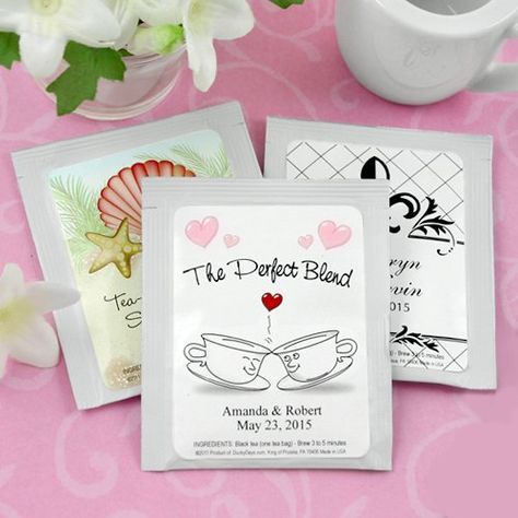 Personalized Tea Bags, Tea Bag Favors, Traditional Wedding Favours, Honey Jar Favors, Tea Bridal Shower, Tea Wedding Favors, Wedding Favors Diy, Tea Favors, Wedding Favors Ideas