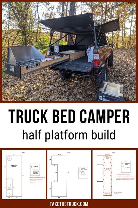 Camping Platform, Truck Topper Camping, Truck Cap Camping, Diy Truck Camper, Truck Cap Camper, Adventure Truck, Truck Bed Slide, Pickup Camping, Diy Truck Bedding