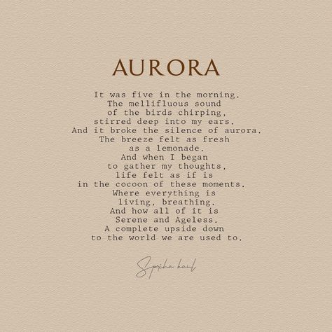 Aurora is a small Poetry on Nature and its endeavors. Beautiful Poetry Aesthetic, Poetry About Beautiful Places, Poetry About Earth, Aesthetic Poems About Music, Poem About Music Poetry, Mother Nature Poem, Short Nature Poems, Literature Quotes Aesthetic Short, Poems About Nature Beauty