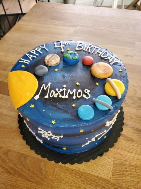 Outer Space Cake, Galaxy Birthday, Moon Birthday, Baby Boy First Birthday, Space Birthday, Space Party, Second Birthday, Boy First Birthday, 6th Birthday