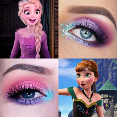 Anna Frozen Makeup, Anna Makeup, Elsa Makeup, Frozen Makeup, Frozen Characters, Makeup Stuff, Anna Frozen, Elsa Frozen, Halloween Kids