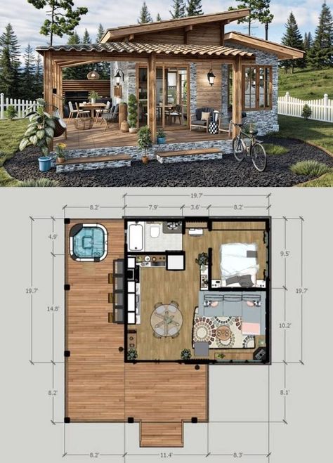 Tiny Houses And Affordable Homes | 🚨🌹 Explore Dream Houses 🌹🚨 | Facebook Unique Tiny House Floor Plans, Tiny Floor Plans, Trailer Home Layout, Prefab Tiny Home, Tiny Home Floorplan Layout, Sims Tiny House Floor Plans, Tiny House Floor Plans 2 Bedroom, Tiny House Village Layout, Tiny House Community Layout