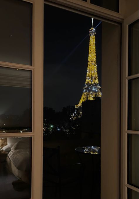 Paris View Night, Paris Hotel View, Paris Apartment Aesthetic, Paris Aesthetic Night, Mehendi Decor Ideas, An Open Window, Paris View, French Lifestyle, View Wallpaper