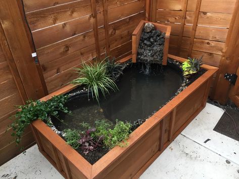 Below-ground pond... above ground - Imgur Pond Above Ground, Above Ground Pond, Small Fish Pond, Fish Ponds Backyard, Diy Ponds Backyard, Container Pond, Raised Pond, Mini Pond, Old Bathtub