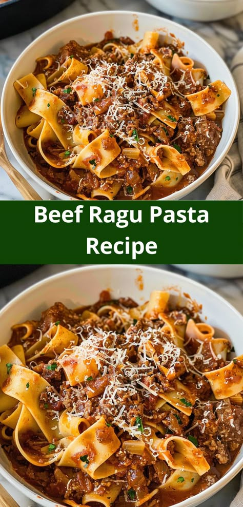 Want an easy dinner recipe? Try our Beef Ragu Pasta Recipe! It's a flavorful beef pasta recipe that's great for ground beef recipes and quick dinner ideas. Beef Ragu Pasta, Tasty Ground Beef Recipes, Beef Ground Recipes, Beef Ragu Recipe, Delicious Ground Beef Recipes, Quick Beef Recipes, Ragu Pasta, Ground Beef Recipes Quick, Quick Ground Beef Recipes