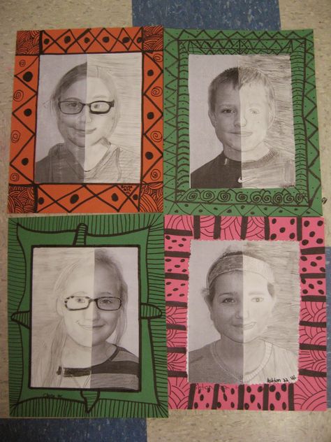 Jamestown Elementary Art Blog: 4th grade Mary Cassatt portraits Self Portrait Art, Elementary School Art, 6th Grade Art, 4th Grade Art, 5th Grade Art, 3rd Grade Art, Mary Cassatt, Symmetry Art, Art Curriculum