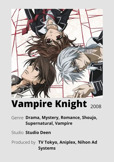 Vampire Knight Tattoo, Anime Vampire Knight, Vampire Animes, Vampire Night, Vampires Anime, Vampire Manga, Best Vampire Anime, Vampire Knight Manga, Matsuri Hino